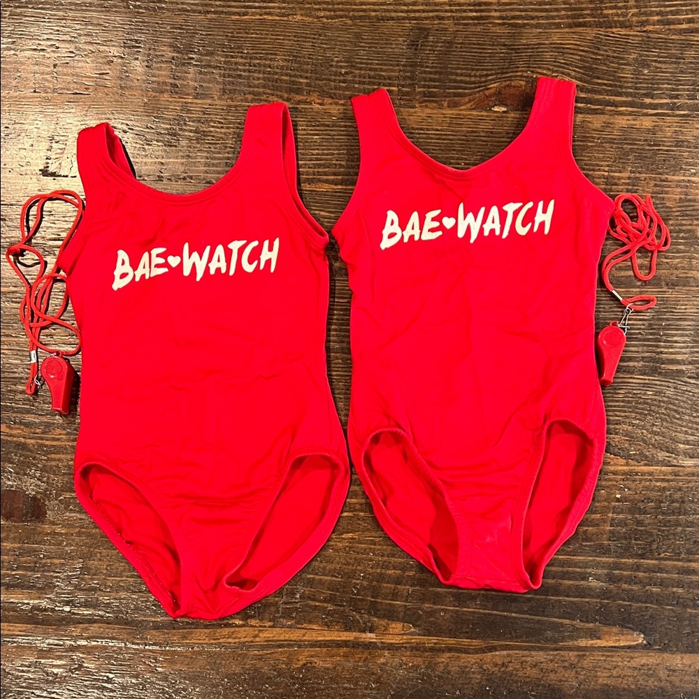 Baywatch Red Kids One Piece leotard costume